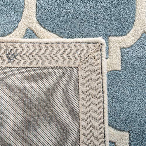 SAFAVIEH Chatham Collection 2'3" x 9' Blue/Ivory CHT734B Handmade Geometric Premium Wool Runner Rug