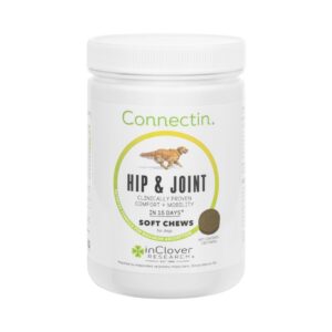 inclover connectin hip and joint supplement for dogs. combines glucosamine, chondroitin and hyaluronic acid with herbs for comfort and mobility