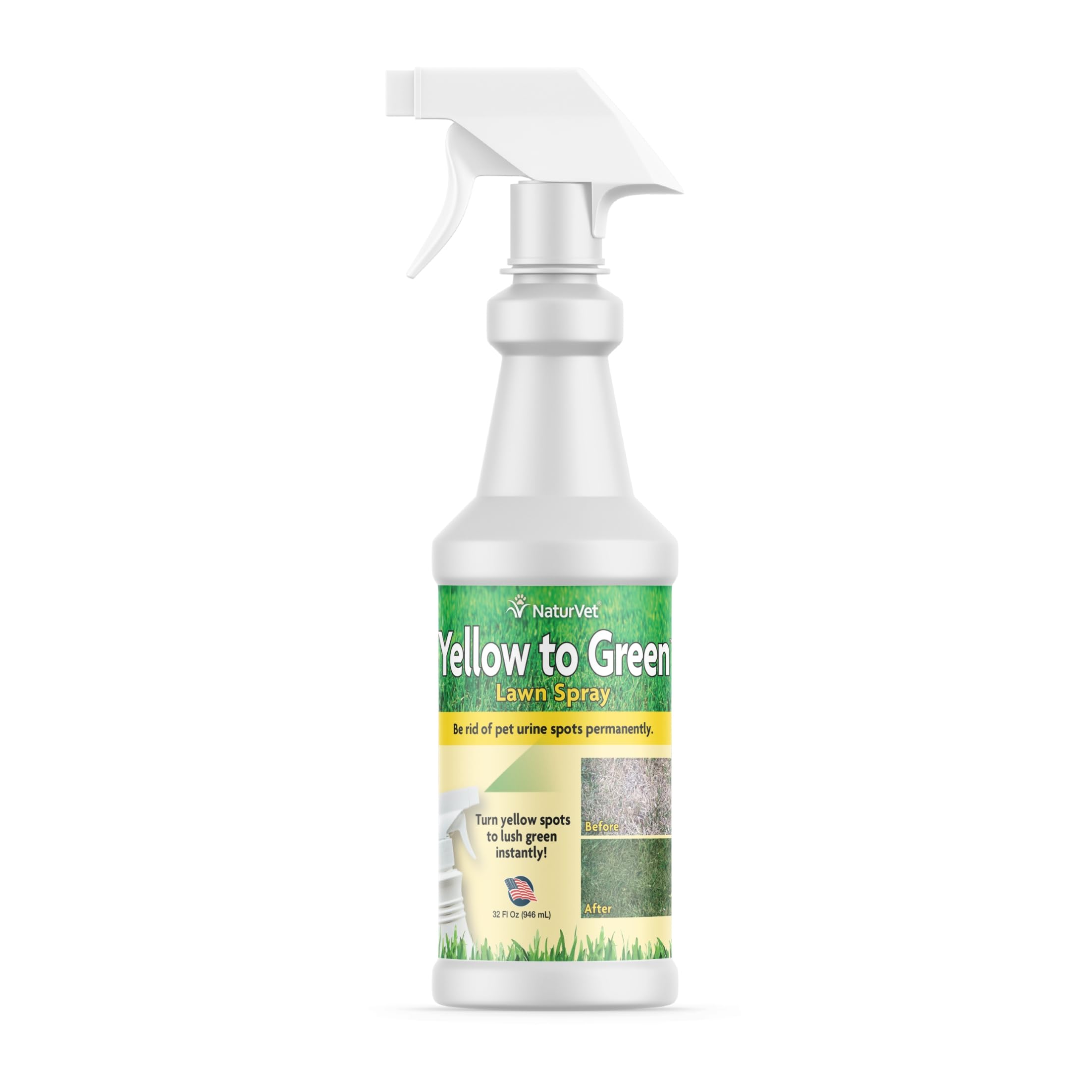 NaturVet Yellow to Green Lawn Pet Spot Remover Spray, 32-Ounce