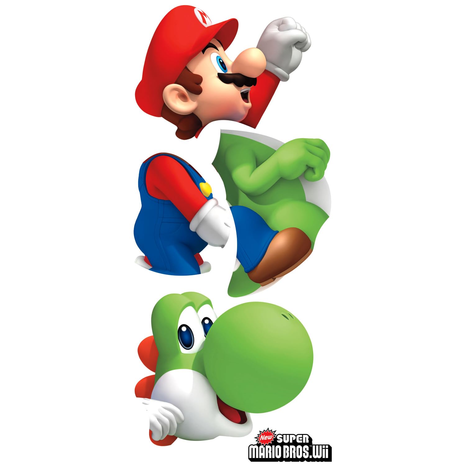 RoomMates RMK1918GM Ninetendo Super Mario Bros. Yoshi and Mario Peel and Stick Giant Wall Decals 23" x 32"