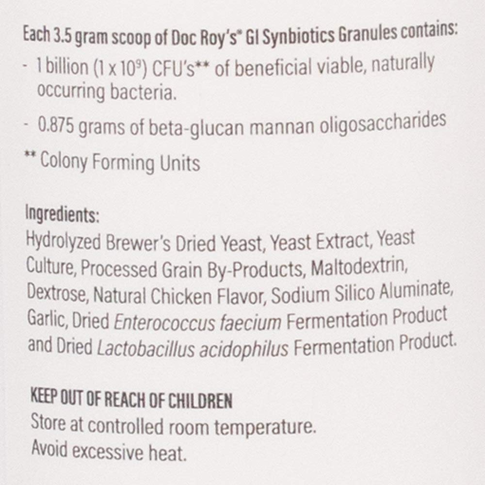 Revival Animal Health Doc Roy's GI Synbiotics- Probiotic & Prebiotic Supplement - for Dogs and Cats- 454 gm Granules