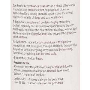 Revival Animal Health Doc Roy's GI Synbiotics- Probiotic & Prebiotic Supplement - for Dogs and Cats- 454 gm Granules