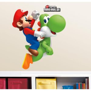 RoomMates RMK1918GM Ninetendo Super Mario Bros. Yoshi and Mario Peel and Stick Giant Wall Decals 23" x 32"