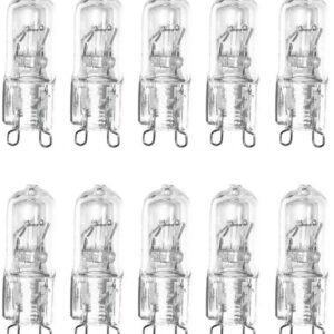 (10-Pack) 35 Watt Clear JC Type 35W G9 120 Volt 35Watts 120V Halogen G9 Bulbs T4 Looped Bi Pin