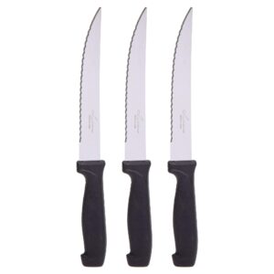 luciano housewares set of 3 stainless steel steak knives with plastic handle