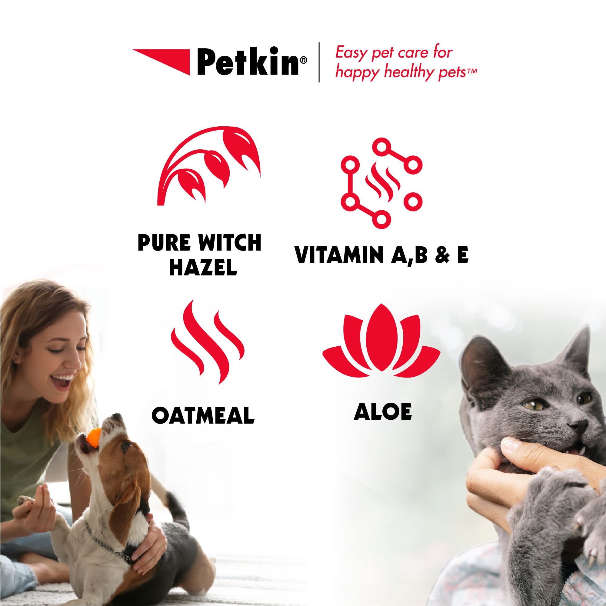 Petkin Anti Itch Wipes for Dogs and Cats - Soothes Hot Spots, Skin Irritations and Scratching - Bitter Taste Stops Licking and Chewing - Super Convenient, Ideal for Home or Travel - 30 Wipes