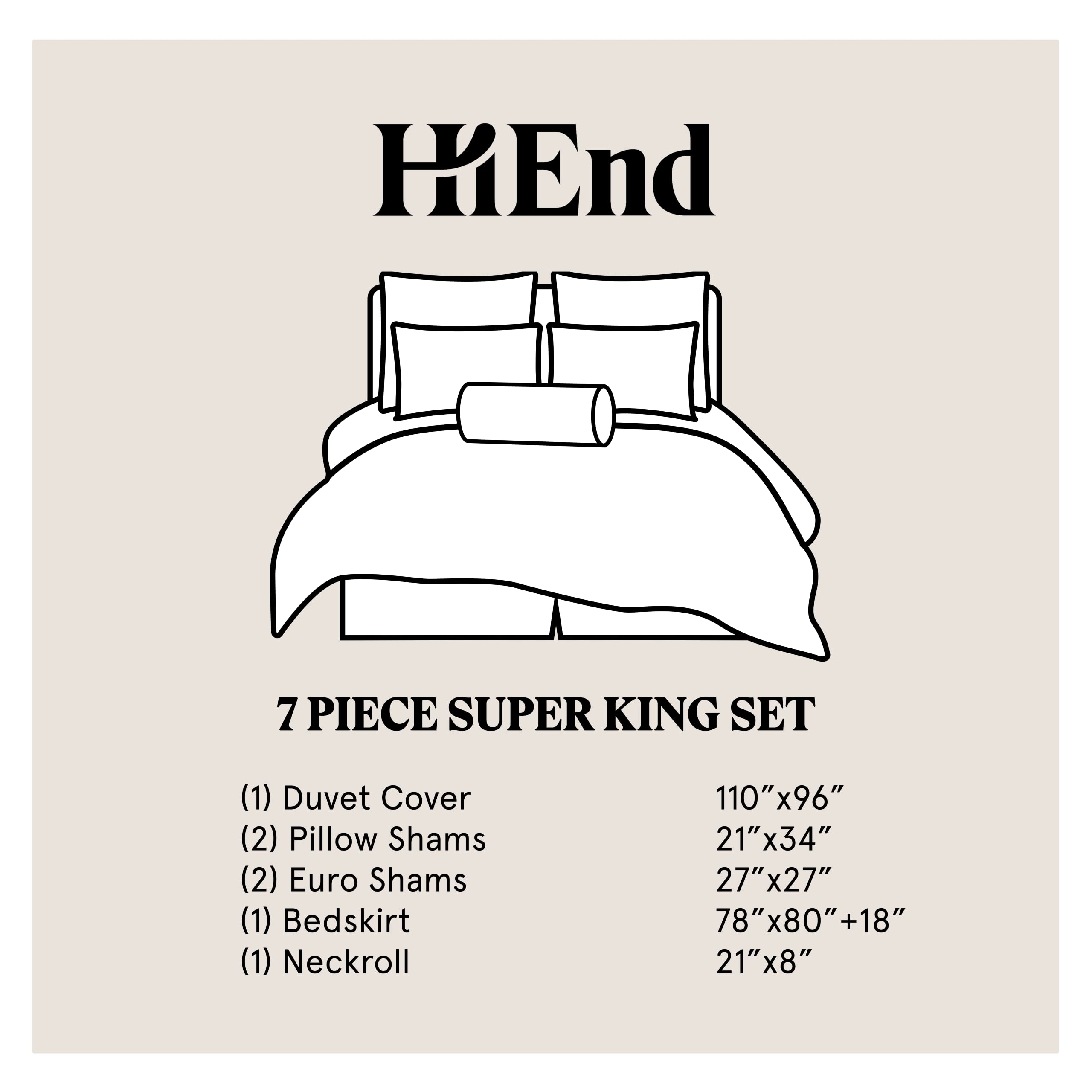 Paseo Road by HiEnd Accents Rio Grande 7 Piece Duvet Cover Set, Super King, Brown Faux Leather, Southwestern Luxury Bedding Set, 1 Duvet, 1 Bed Skirt, 2 Pillow Shams, 2 Euro Shams, 1 Neckroll Pillow