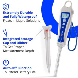 bluelab pensoilph soil ph pen, digital meter and water test kit, also used for coco and rockwool with easy calibration for hydroponic system and indoor plant grow, clear