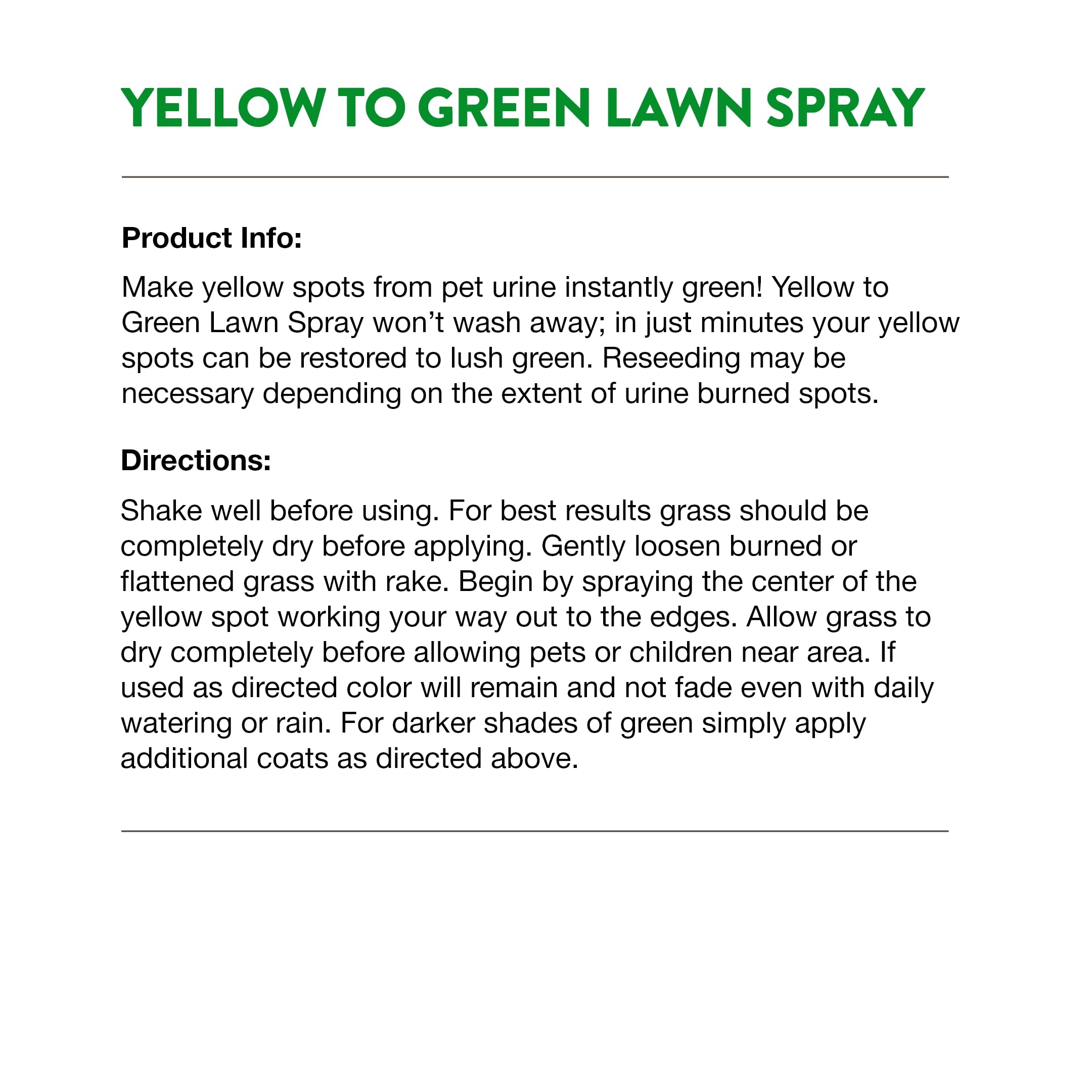 NaturVet Yellow to Green Lawn Pet Spot Remover Spray, 32-Ounce