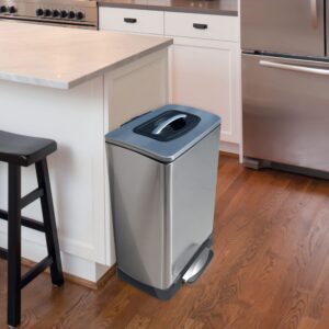 Household Essentials Trash Krusher Manual Trash Compactor, 40 L, Stainless Steel