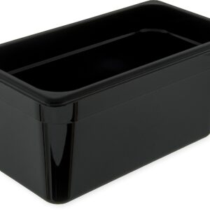 Carlisle FoodService Products Storplus High Heat Food Pan Steam Table Pan, Chafing Pan with Spoonable Corners for Catering, Buffets, Restaurants, High Heat Plastic, 1/3 Size 6 Inches Deep, Black