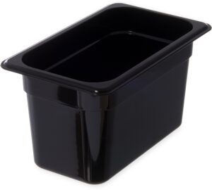 carlisle foodservice products 3088203 storplus high heat food pan, 6" deep, quarter size, black