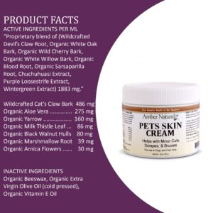 AMBER NATURALZ Pets Skin Cream Herbal Balm for Dogs and Cats | Pet Skin Cream for Minor Scrapes, Paws, Snout, Skin, and Wrinkles | 2 Ounce Container | Manufactured in The USA