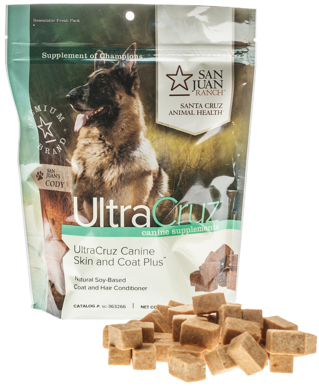 UltraCruz Canine Skin and Coat Supplement for Dogs, 120 Tasty Chews