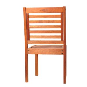 Amazonia Leeds 2-Piece Stackable Side Chair | Eucalyptus Wood | Ideal for Outdoors and Indoors