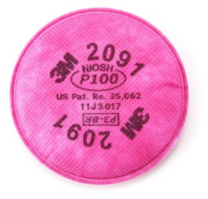 3m p100 respirator filter 2091, 50 pairs, helps protect against oil and non-oil based particulates, lead, asbestos, arsenic, mda