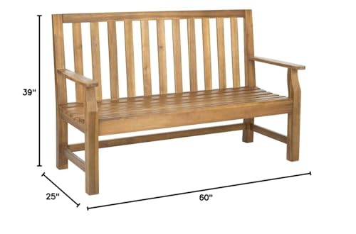 Safavieh Patio Collection Edwin Adirondack Acacia Wood Bench