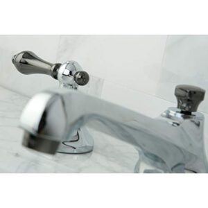 Kingston Brass NS4463AL Water Onyx Widespread Bathroom Faucet, Polished Chrome/Black Stainless Steel