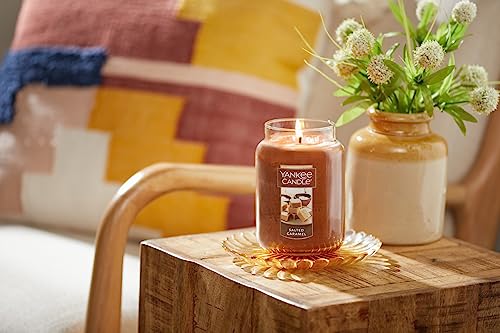 Yankee Candle Salted Caramel Scented, Classic 22oz Large Jar Single Wick, Over 110 Hours of Burn Time, Perfect for Gifting