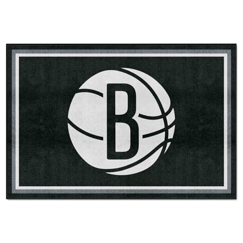 FANMATS 9339 Brooklyn Nets 5ft. x 8 ft. Plush Area Rug