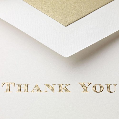 Crane & Co. Gold Hand Engraved Thank You Notes (CT1308),Pearl White