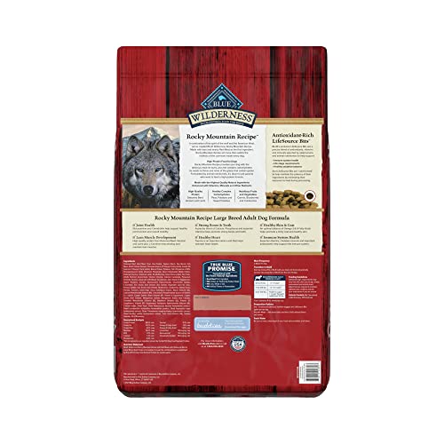 Blue Buffalo Wilderness Rocky Mountain Recipe High Protein, Natural Adult Large Breed Dry Dog Food, Red Meat 22-lb