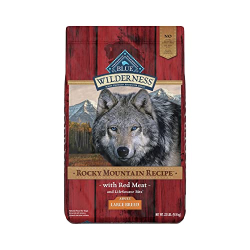 Blue Buffalo Wilderness Rocky Mountain Recipe High Protein, Natural Adult Large Breed Dry Dog Food, Red Meat 22-lb