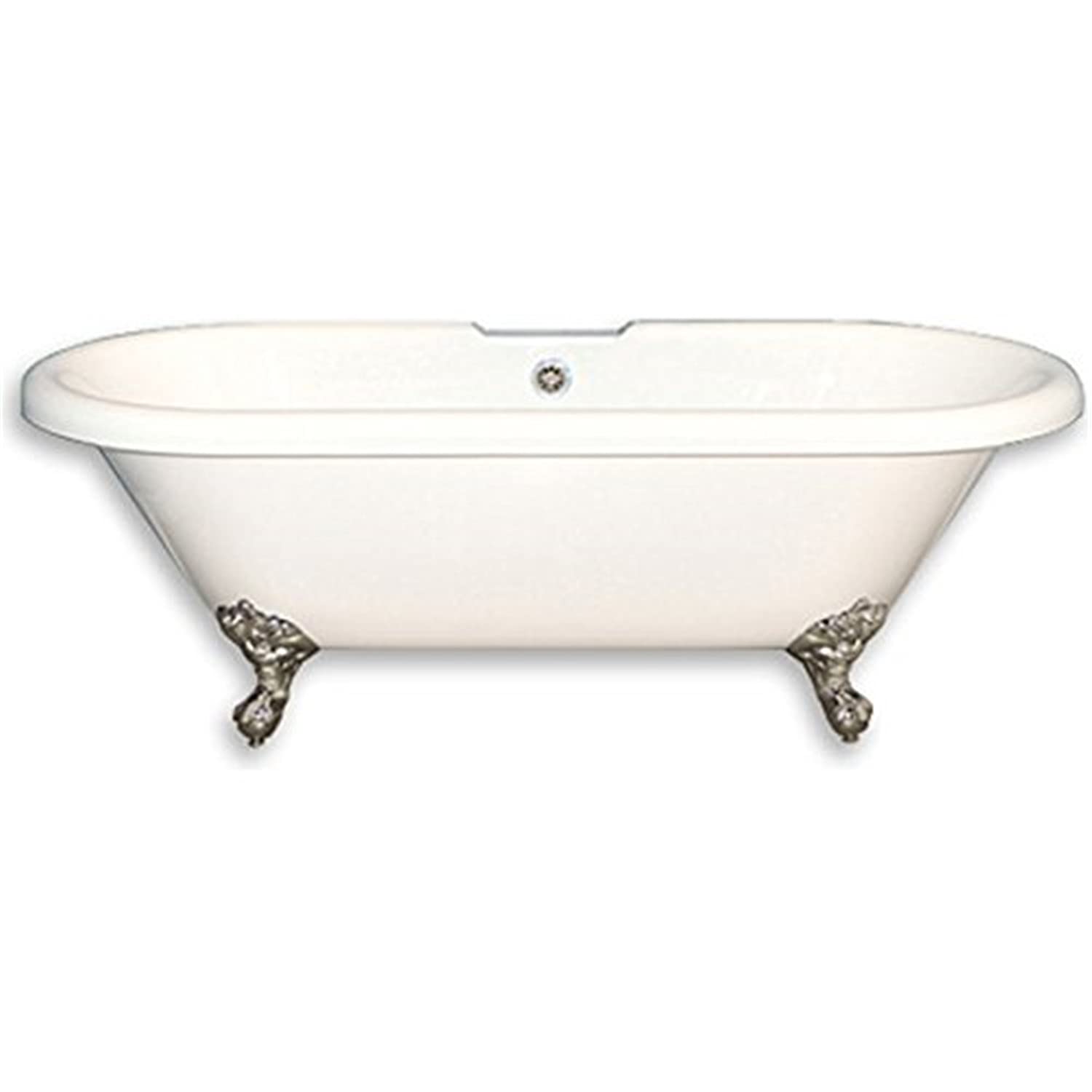 Cambridge Plumbing Acrylic Double Ended Clawfoot Bathtub 70" X 30" with No Faucet Drillings and Oil Rubbed Bronze Feet