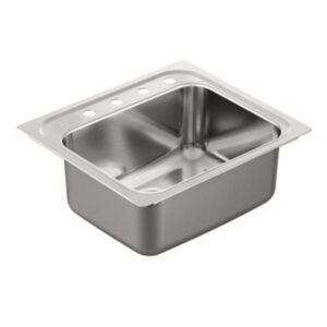 moen g181974 1800 series 18-gauge single bowl drop in sink, stainless steel