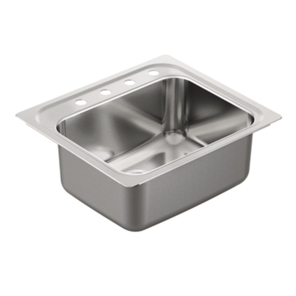 Moen G181974 1800 Series 18-Gauge Single Bowl Drop In Sink, Stainless Steel