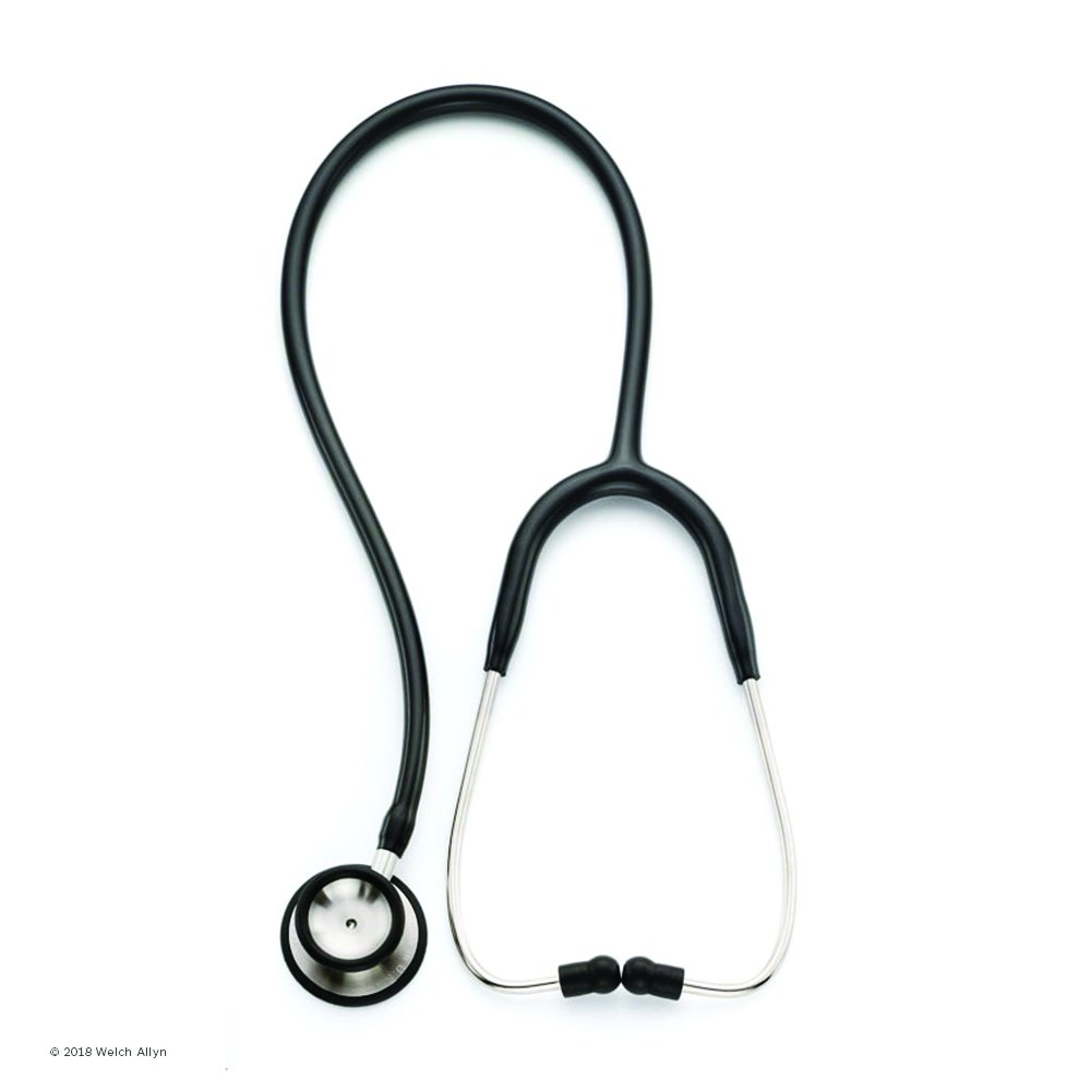 Welch Allyn Adult Professional Stethoscope, Black; 5079-135; Double-Head Chestpiece (Diaphragm and Low-Frequency Bell), Single Lumen Tubing, 28 in.