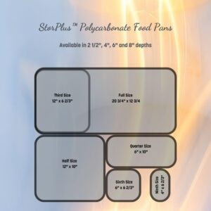 Carlisle FoodService Products Storplus 1/2-Size Food Pan for Catering, Buffets, and Restaurants, Polycarbonate 6 Inches Deep, Clear