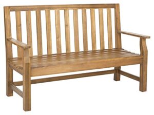 safavieh patio collection edwin adirondack acacia wood bench