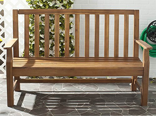 Safavieh Patio Collection Edwin Adirondack Acacia Wood Bench