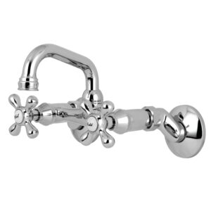 Kingston Brass GS7801TPLBS Templeton Widespread Single Handle Kitchen Faucet with Brass Sprayer, 9-7/8-Inch in Spout Reach, Polished Chrome