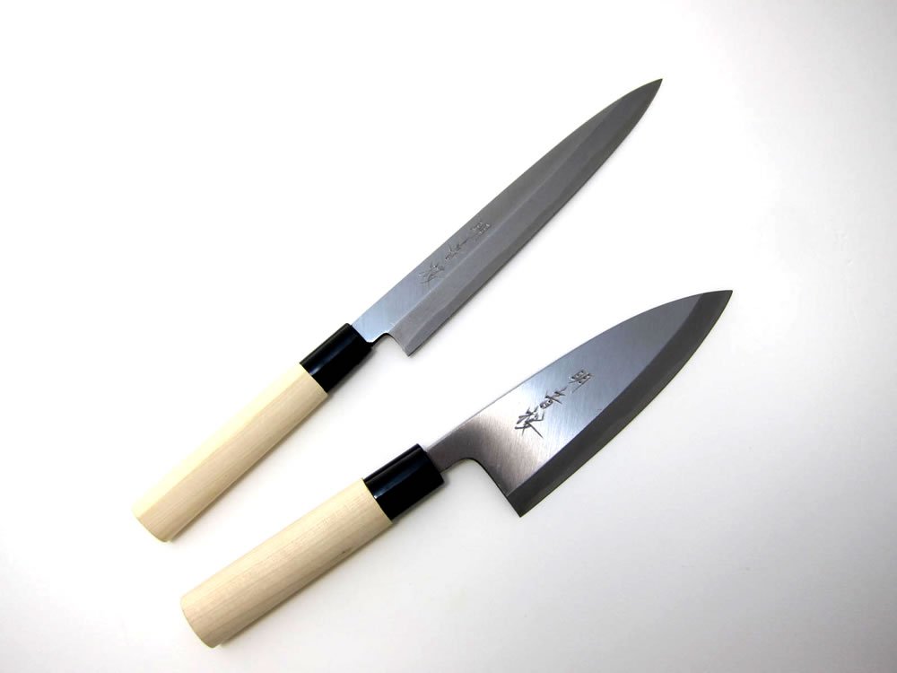 Houcho.com Yanagiba Knife & Deba Knife Set, Sakai Akanezakura