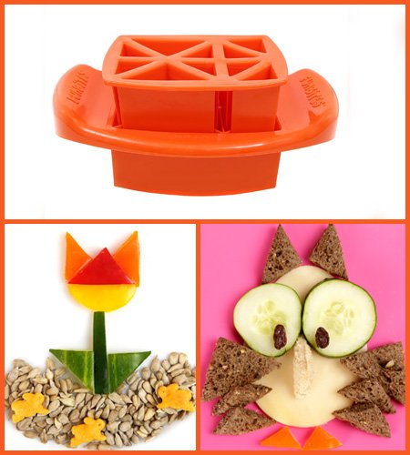 FunBites Food Cutter for Kids, Orange Triangles