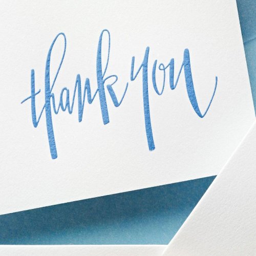 Crane & Co. Hand Engraved Newport Blue Thank You Notes (CT1313)