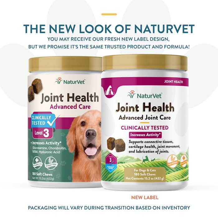 NaturVet Joint Health Level 3 Dog Soft Chew, 15.2 oz., Count of 180, 180 CT