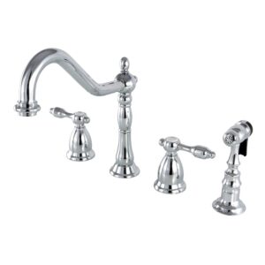 kingston brass ks1791talbs widespread kitchen faucet, polished chrome