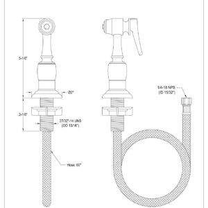 KINGSTON BRASS KBSPR6 Made to Match Kitchen Faucet Side Sprayer, Polished Nickel