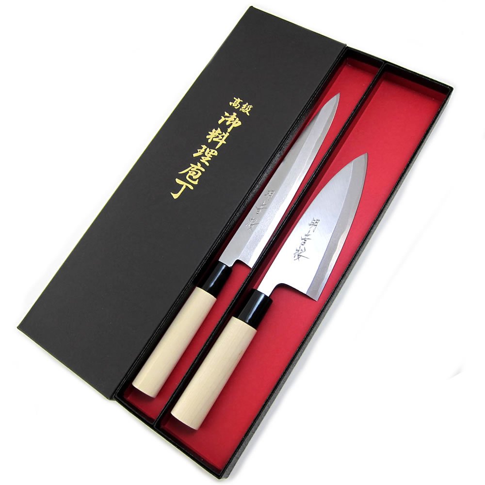 Houcho.com Yanagiba Knife & Deba Knife Set, Sakai Akanezakura