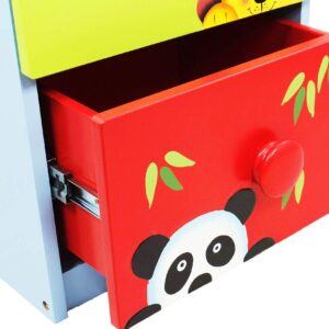 Fantasy Fields Sunny Safari Wooden Kids Toy Storage Organizer, 2-Drawer Toy Cabinet for Children Playroom, Living Room, Nursery, School, Multicolor