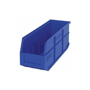 stackable shelf bin blue 18in x 6in x 7in