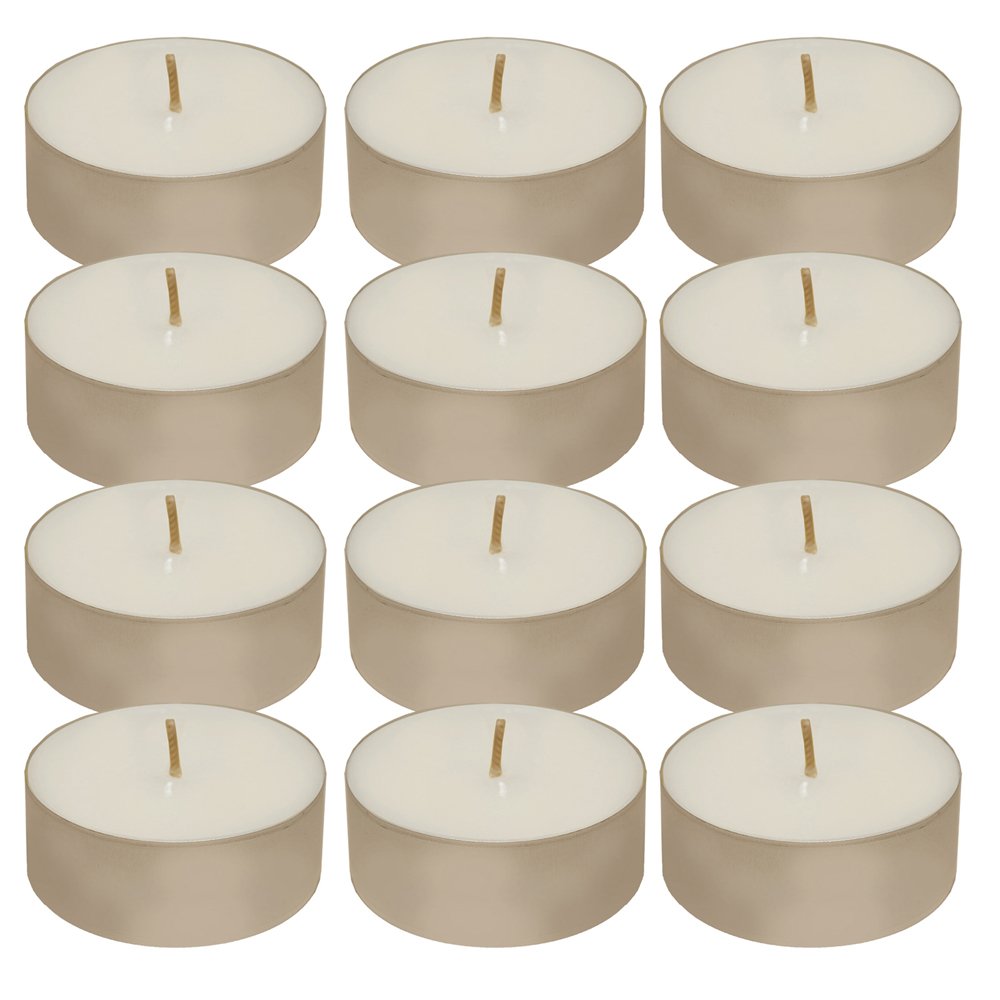 LumaBase Extra Large Tea Light Candles - Set of 12