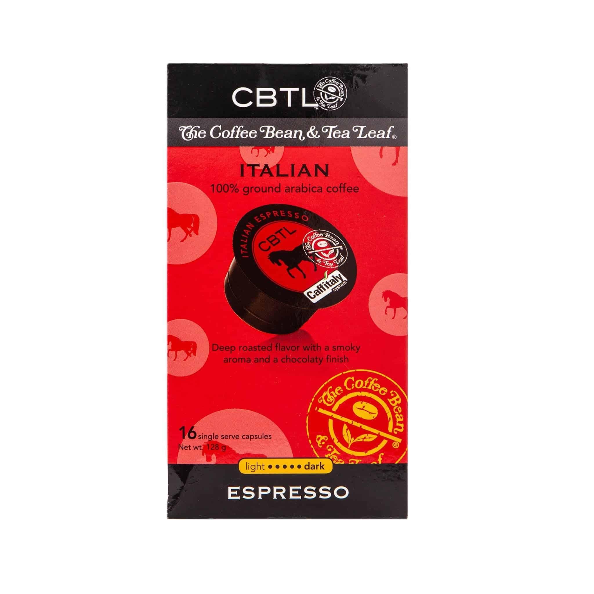 CBTL Italian Espresso Capsules By The Coffee Bean & Tea Leaf, 10 Count Box