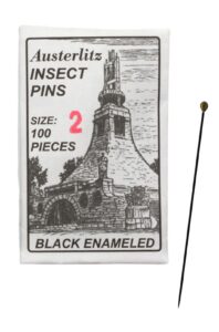 austerlitz 100pk premium insect entomology dissection pins - size 2 - museum grade