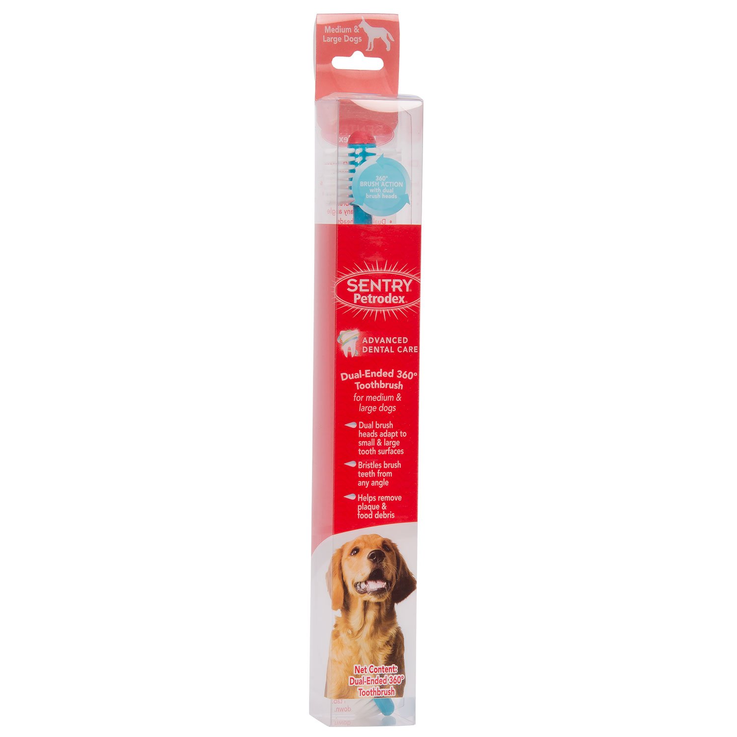 Sentry Petrodex VS Toothbrush Dog Dual Ended Brush, Large