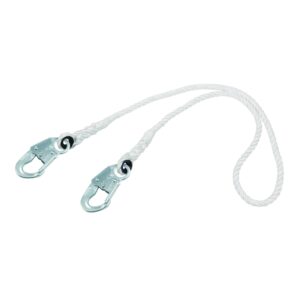 3m protecta pro 1385501 rope restraint lanyard, 6', white, 2 snap hooks, 310 lb. capacity