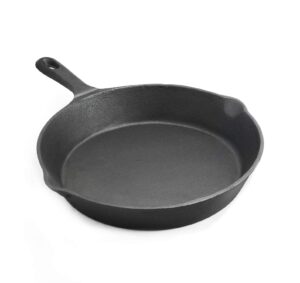 excelsteel durable kitchenware perfect for home stovetop and delicious outdoor cooking 10" cast iron skillet, black